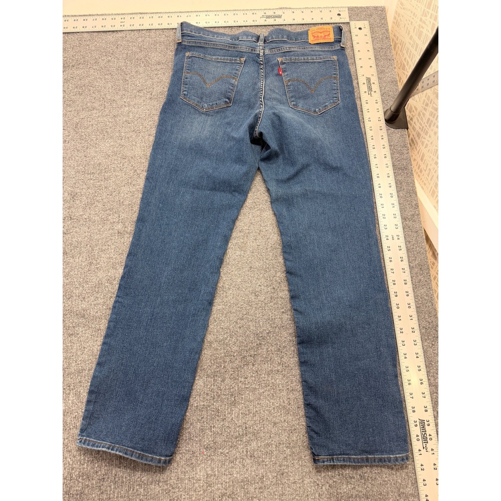Levis 314 Shaping Straight Jeans Womens 32 Medium Wash Blue Denim Mid Rise - Picture 8 of 10